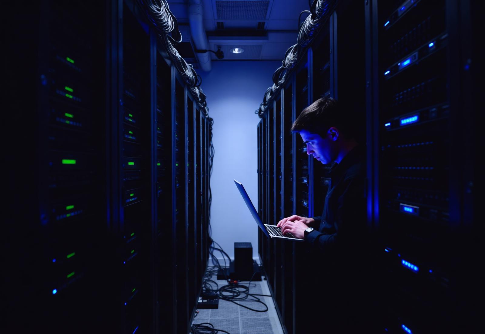 IT-Techniker im Serverraum