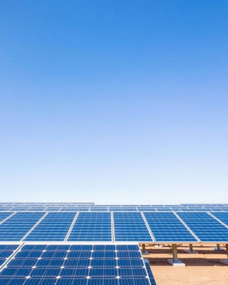 Solaranlage unter blauem Himmel